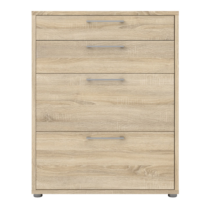 Prima Office Storage with 2 Drawers and 2 File Drawers in Oak