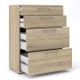 Prima Office Storage with 2 Drawers and 2 File Drawers in Oak