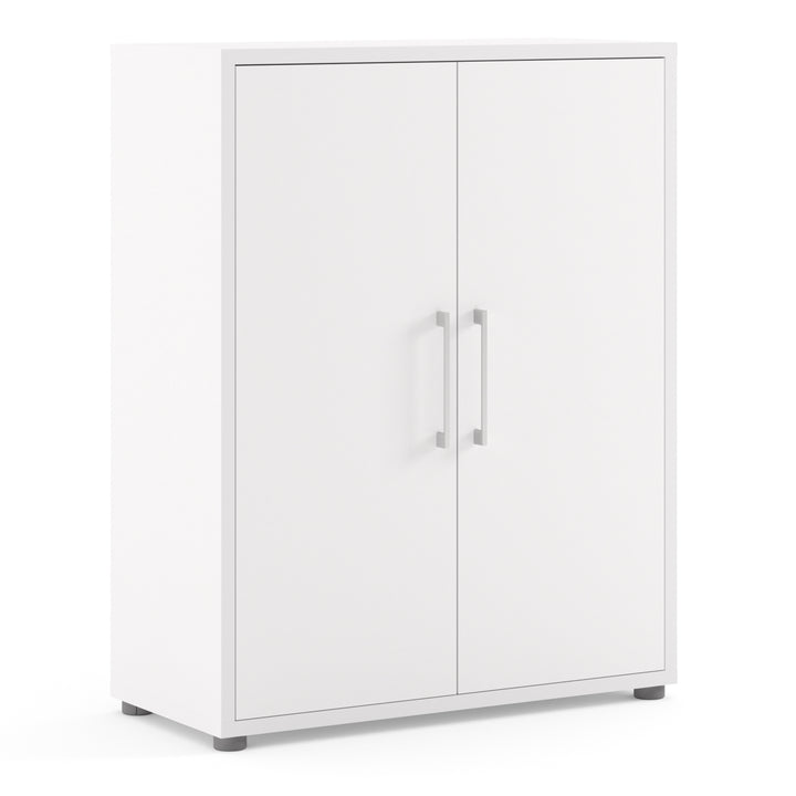 Prima Bookcase with 2 Shelves and 2 Doors in White