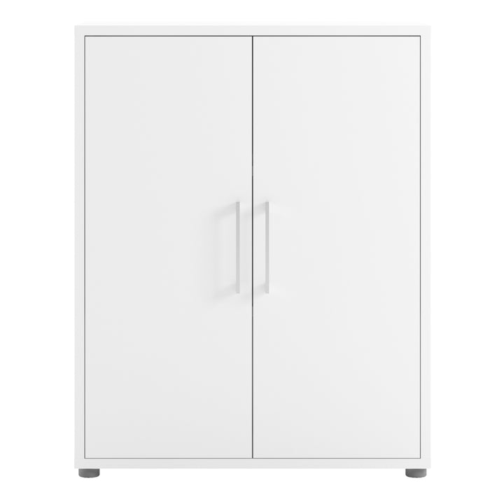 Prima Bookcase with 2 Shelves and 2 Doors in White