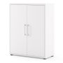 Prima Bookcase with 2 Shelves and 2 Doors in White