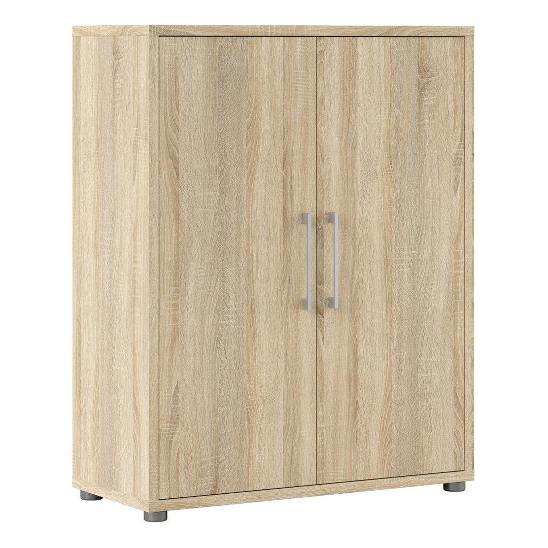 Prima Bookcase with 2 Shelves and 2 Doors in Oak
