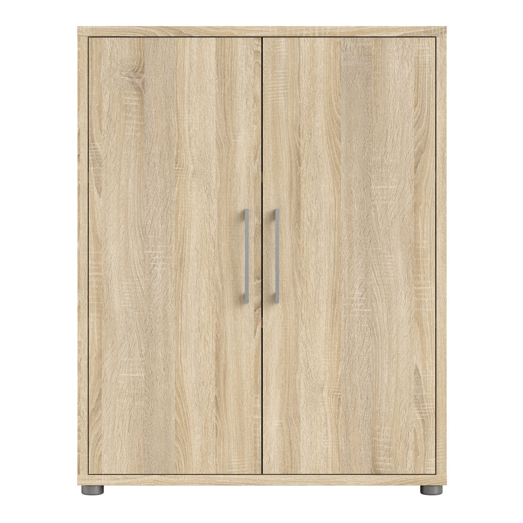 Prima Bookcase with 2 Shelves and 2 Doors in Oak