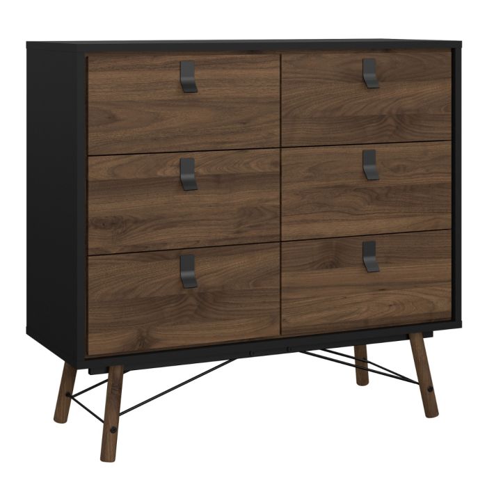 Matt Black 8 Drawer Double Dresser – Barcelona Collection