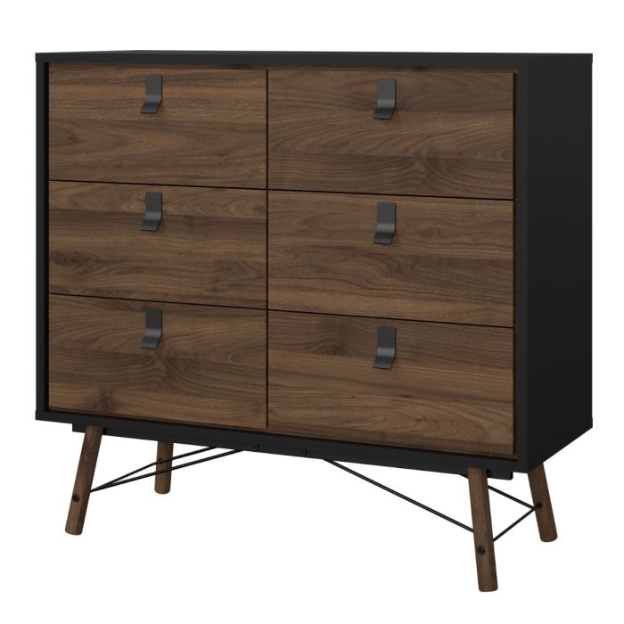 Matt Black 8 Drawer Double Dresser – Barcelona Collection