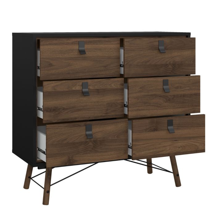 Matt Black 8 Drawer Double Dresser – Barcelona Collection