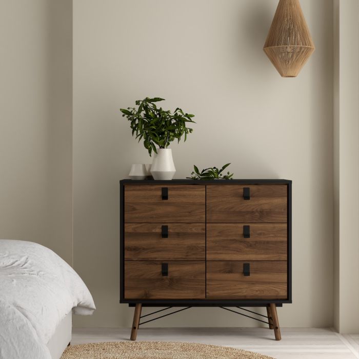 Matt Black 8 Drawer Double Dresser – Barcelona Collection