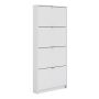 Shoe Storage Cabinet with 4 Flip-Down Doors in White