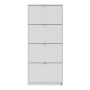 Shoe Storage Cabinet with 4 Flip-Down Doors in White