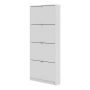 Shoe Storage Cabinet with 4 Flip-Down Doors in White