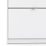 Shoe Storage Cabinet with 4 Flip-Down Doors in White