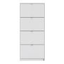 Shoes Cabinet with 4 Flip Doors and 2 Layers in White