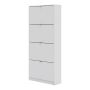 Shoes Cabinet with 4 Flip Doors and 2 Layers in White