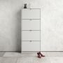 Shoes Cabinet with 4 Flip Doors and 2 Layers in White