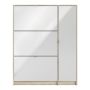 Shoes Cabinet with 3 Flip Doors and Side Door in Oak Structure