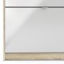 Shoes Cabinet with 3 Flip Doors and Side Door in Oak Structure