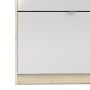 Shoes Cabinet with 4 Flip Doors and Mirror Door in Oak Structure