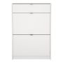 Shoe Cabinet with 2 Flip-Down Doors and 1 Drawer in White Finish