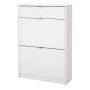 Shoe Cabinet with 2 Flip-Down Doors and 1 Drawer in White Finish