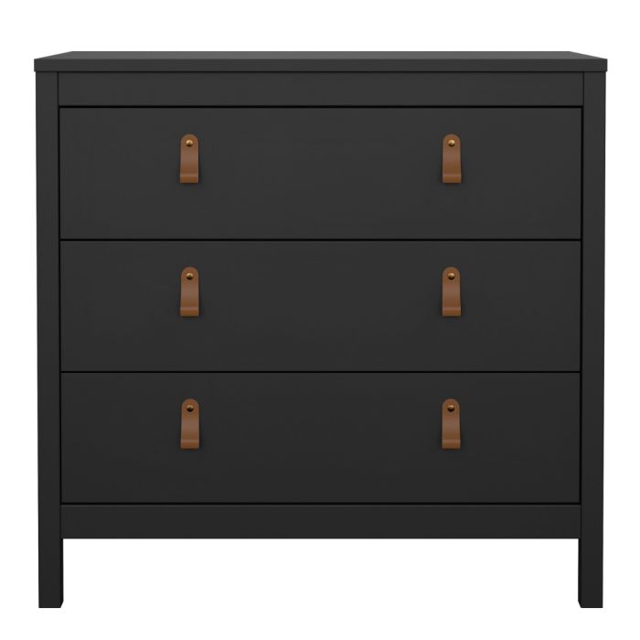 Barcelona Chest 3 Drawers in Matt Black