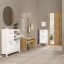 Barcelona Shoe Cabinet with 4 Flip-Down Doors in White