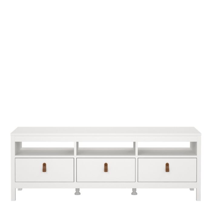 Barcelona TV Unit 3 Drawers in White