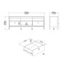 Barcelona TV Unit with 3 Drawers in Matte Black Finish