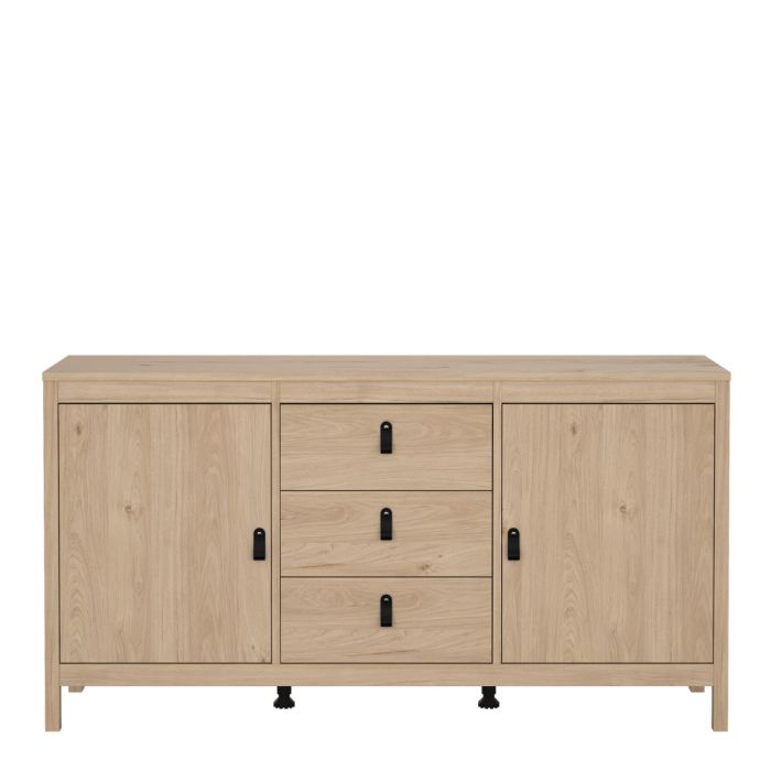 Barcelona Sideboard – Hickory Oak with 2 Doors & 3 Drawers