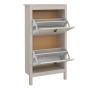 Barcelona Shoe Cabinet with 2 Flip-Down Doors in Cashmere Finish