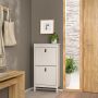 Barcelona Shoe Cabinet with 2 Flip-Down Doors in Cashmere Finish