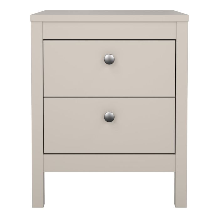 Madrid Bedside Table 2 Drawers in Cashmere