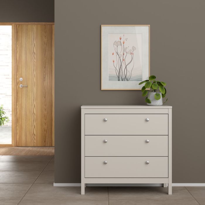 Madrid Chest 3 Drawers in Cashmere