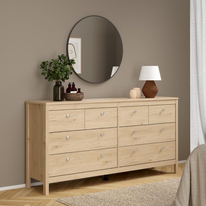 Jackson Hickory Oak 8 Drawer Double Dresser – Barcelona Collection