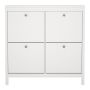Madrid Shoe Cabinet with 4 Flip-Down Doors in White
