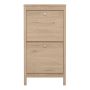 Madrid Shoe Cabinet with 2 Flip-Down Doors in Jackson Hickory Oak