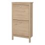 Madrid Shoe Cabinet with 2 Flip-Down Doors in Jackson Hickory Oak