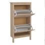 Madrid Shoe Cabinet with 2 Flip-Down Doors in Jackson Hickory Oak