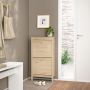 Madrid Shoe Cabinet with 2 Flip-Down Doors in Jackson Hickory Oak