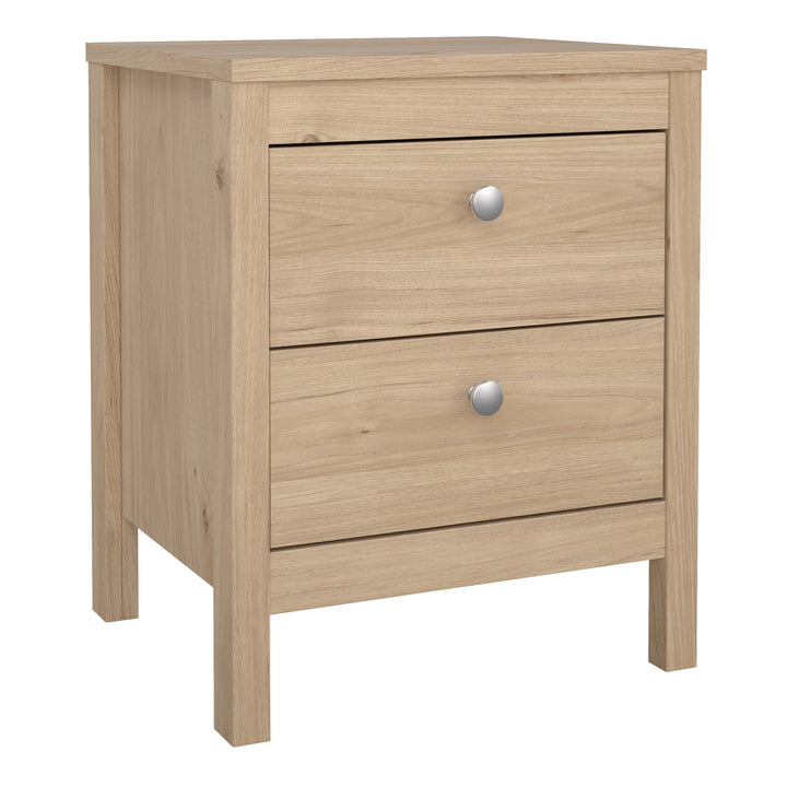 Madrid Bedroom Package 2 Drawer Bedside 5 Drawer Chest 2 Door Wardrobe in Jackson Hickory Oak