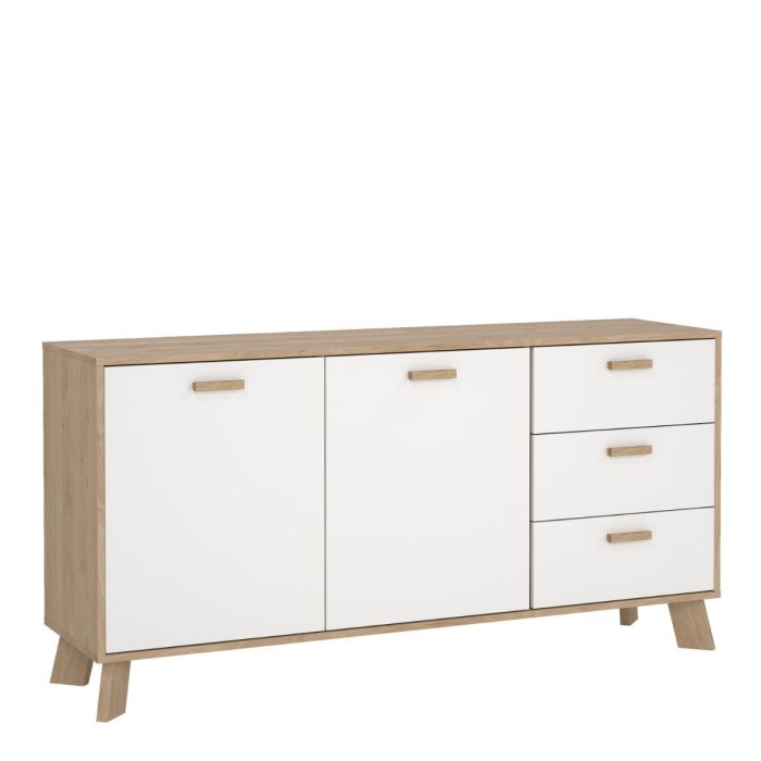 Ikast Sideboard 2 Doors 3 Drawers in Jackson Hickory and White