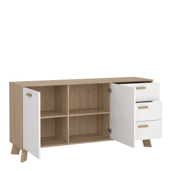 Ikast Sideboard 2 Doors 3 Drawers in Jackson Hickory and White