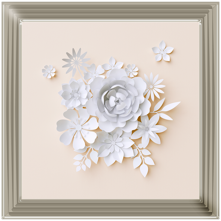 FL006 3D white paper flowers
