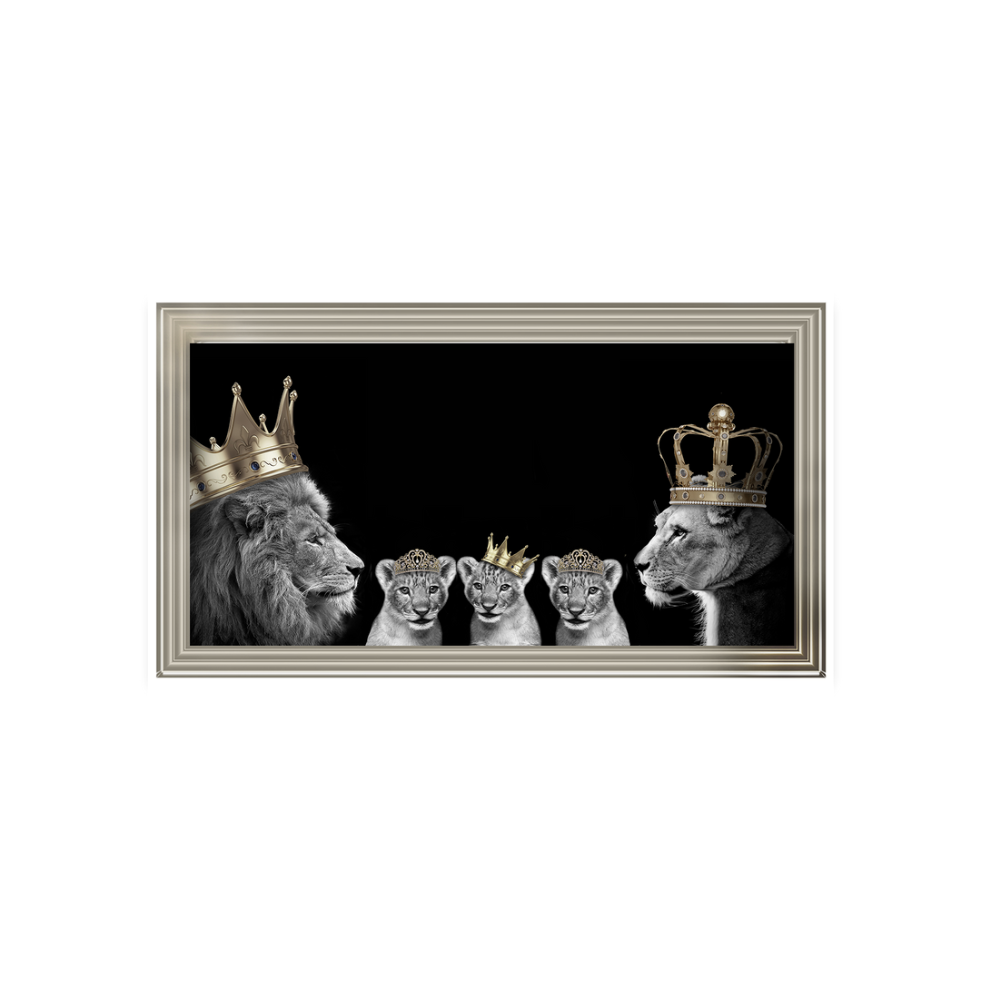AN378 Lion family of 5 (Gold Crowns) I