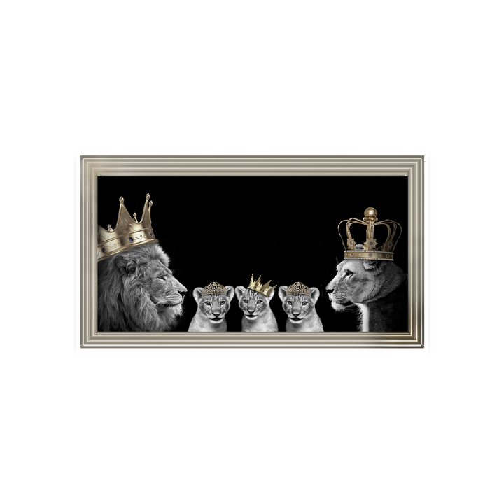 AN378 Lion family of 5 (Gold Crowns) I