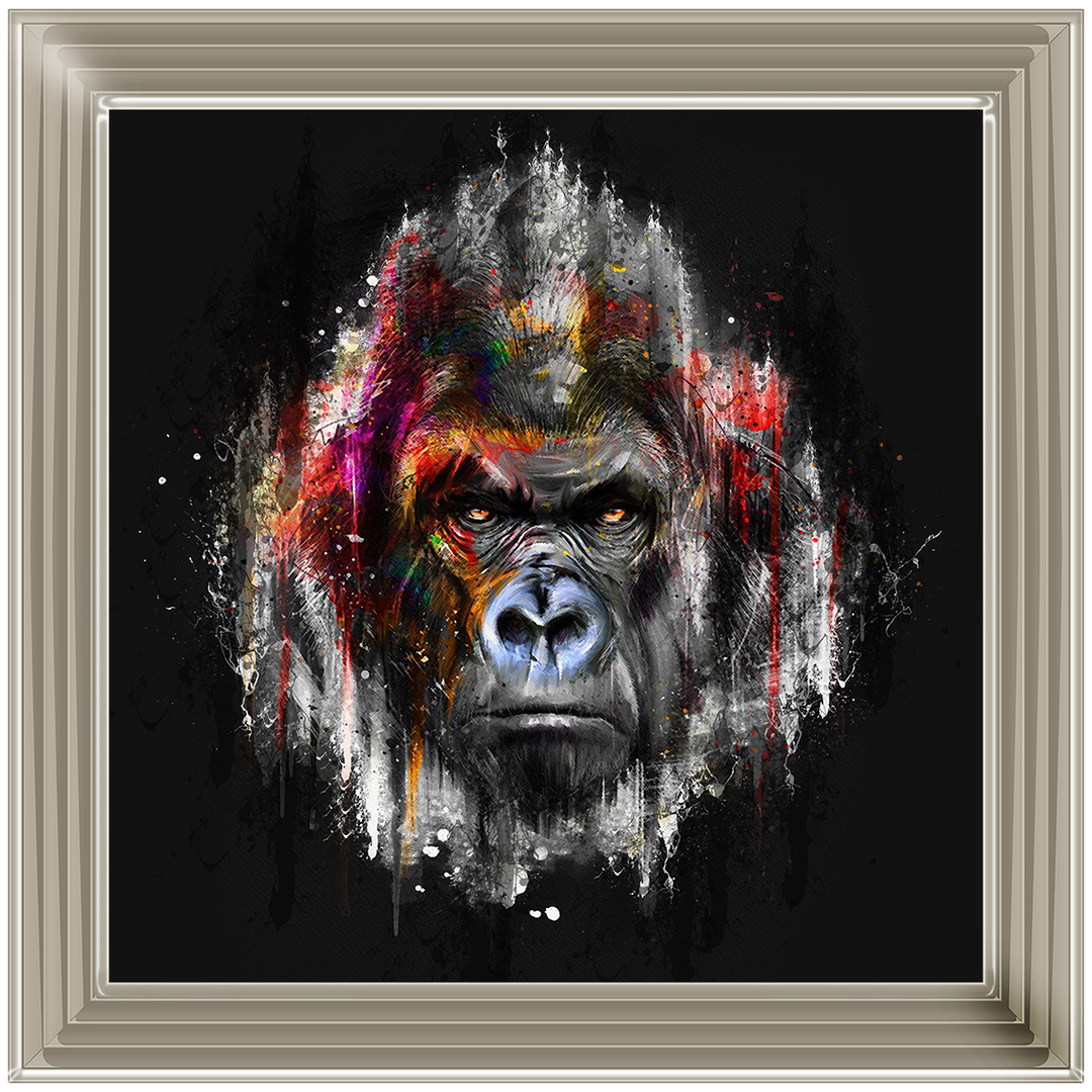 AN422 Black & Red Gorilla Watercolour