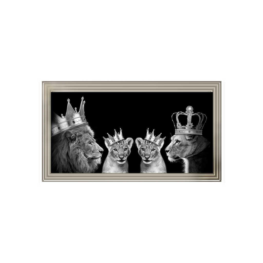Lion family of 4 (Silver Crowns)