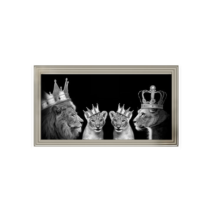 Lion family of 4 (Silver Crowns)