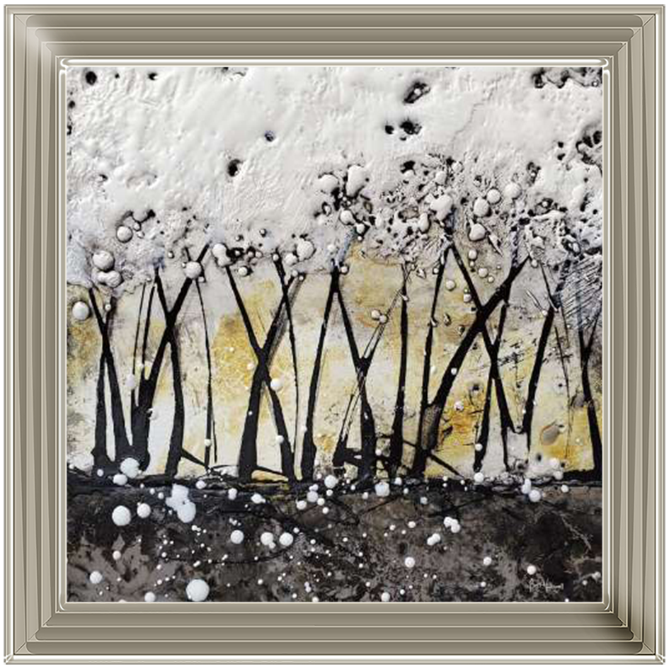 AB127 Abstract Trees Gold White