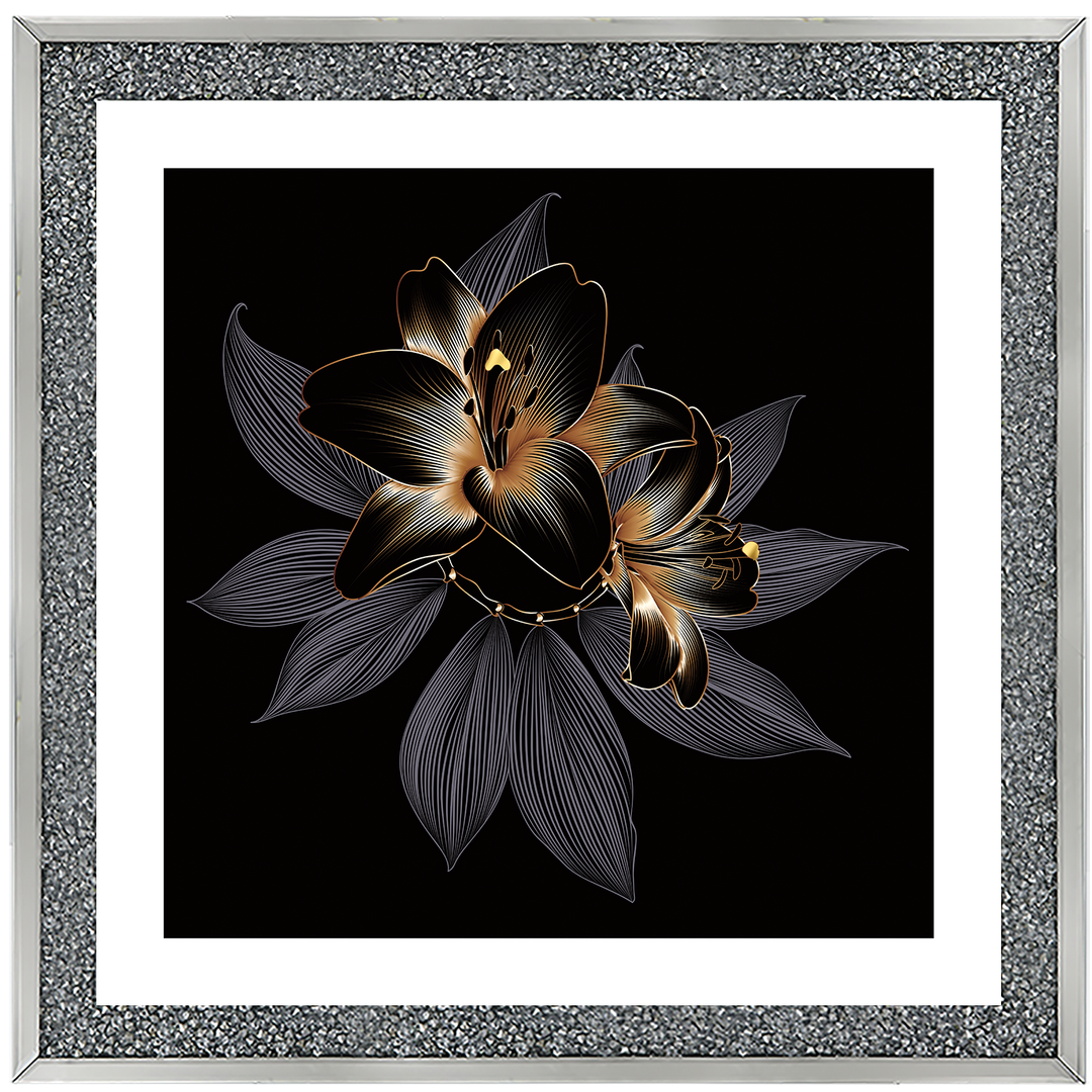 FL238 Black Beauty Flower with border