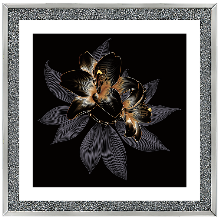 FL238 Black Beauty Flower with border